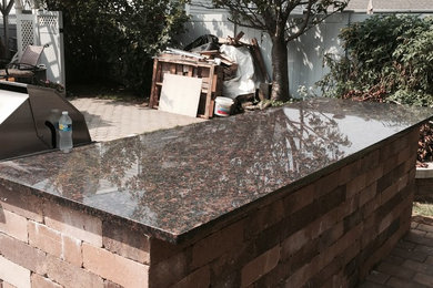 Jumbo size outdoor BBQ Kitchen top of Tan Brown granite