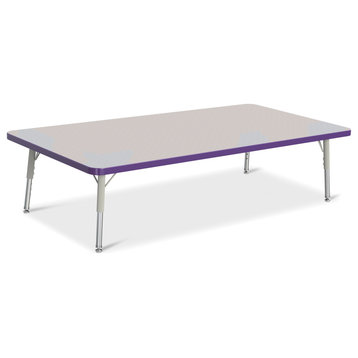 Berries Rectangle Activity Table - 30" X 60", T-height - Gray/Purple/Gray