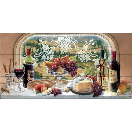 Tile Mural Kitchen Backsplash - Harvest Celebration - by Janet Kruskamp