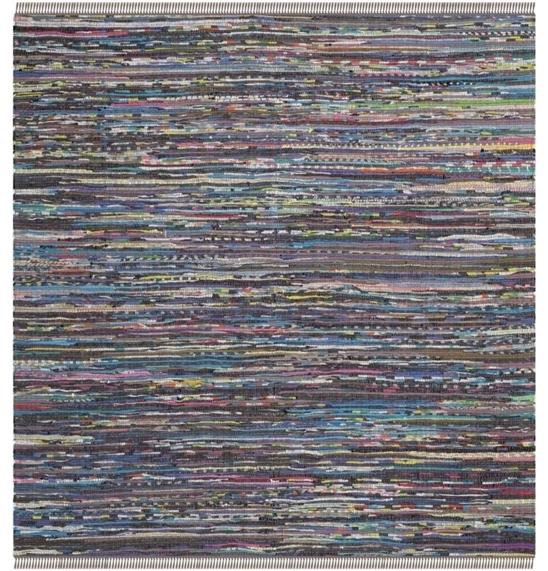 Safavieh Rag 4' Square Hand Woven Cotton Rug, Rust, 4'0