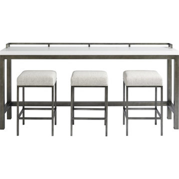 Universal Furniture Curated Essence Metal Console Table w/Stools in Bronze