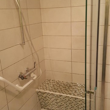 Douche Italienne avec banquette pate de verre
