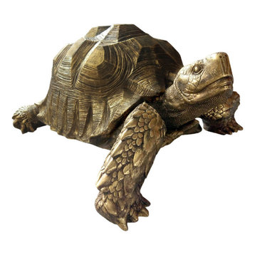 Moe's Home Contemporary Mock Turtle Sculpture With Gold Finish LA-1044-32