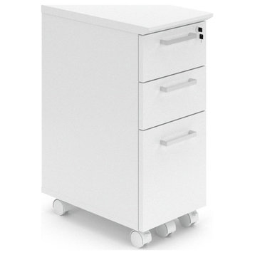 Safco Resi 12"W x 19"D Modern Wood File Storage in White Finish
