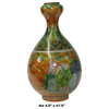 Chinese Yellow Copper Ceramic People Graphic Painting Pear Vase Hws1275
