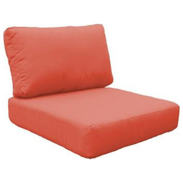 Covers for Low-Back Chair Cushions 6 inches thick in Tangerine