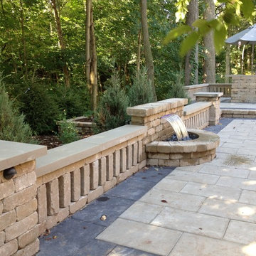 Raised Patio with Seatwall & Columns