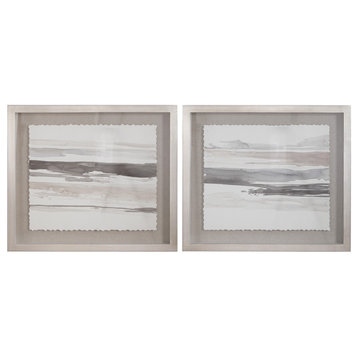 Uttermost Neutral Landscape Framed Prints, Set of 2