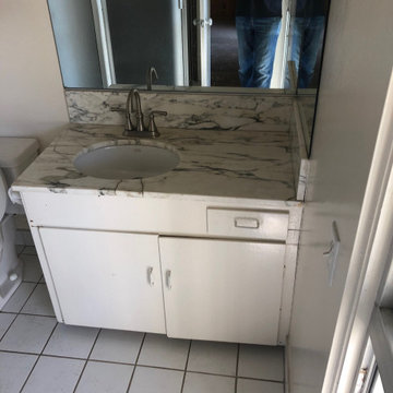 Before - Original Vanity with Cultured Marble Top