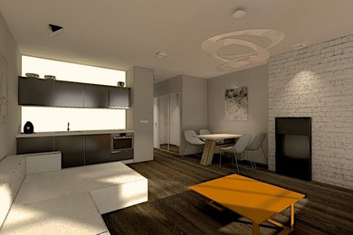 Minimalist living room photo in Amsterdam