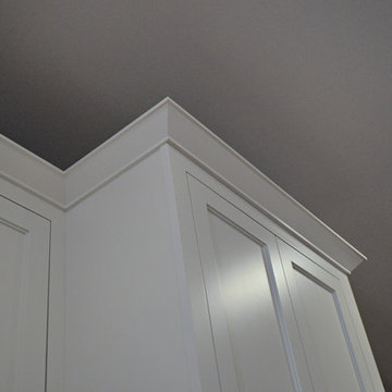 Chappaqua NY - Custom White & Navy Cabinets w/ Honey Bronze