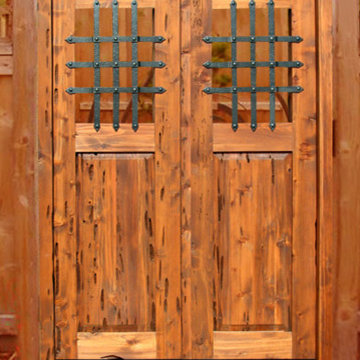 Iron Bar and Wood Entry Gate