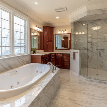 A Contemporary Master Bath That Provides Spa Treatment to a Couple in Clifton VA