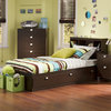 South Shore Spark Twin Storage Bed and Bookcase Headboard, Chocolate