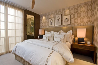 Inspiration for a contemporary bedroom remodel in Orange County