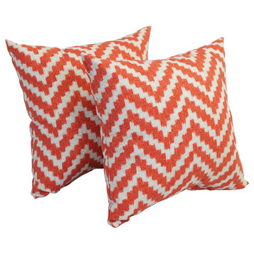 17" Square Polyester Outdoor Throw Pillows, Set of 4, Weiland Persimon