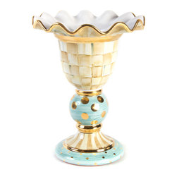 Parchment Check Stately Vase | MacKenzie-Childs - Vases
