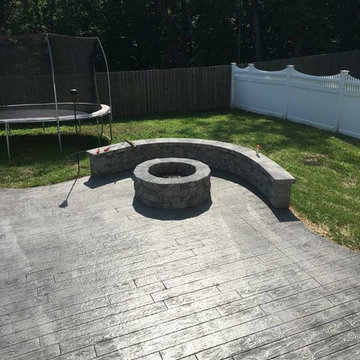 AJ stamped concrete patio wood planks