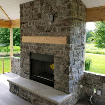 Moonlight Real Thin Stone Veneer Outdoor Fireplace