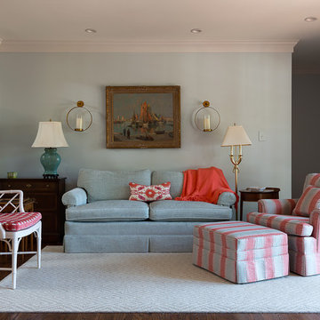 Coral and Blue Living Room