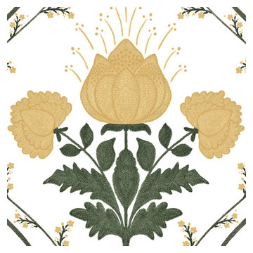 Dolly Vine Buttermilk Wallpaper Pattern