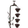 Alpine Metal Hanging 6-Cup Tier Layered Fountain, 36" Tall