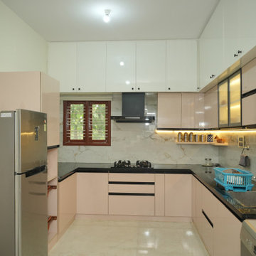 Kavya House - Kitchen Interior Design |  Reliable Dollars Colony  Homzinterio