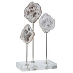 Uttermost - Cyrene - Elegant natural stones are set atop crystal bases with polished nickel plated accents.