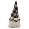 8.25" Brown and Gray Gingham Pattern Coffee Gnome