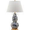 Color Swirls Glass Table Lamp (Set of 2) - Navy, White