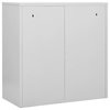 vidaXL Locker Cabinet Storage File Cabinet 2 Pcs Light Gray and Green Steel