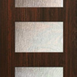 Santa Monica Cherry & Walnut Contemporary Door &bull; 6&acute; 8˝ Tall - Front Doors