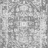 Faded Tribal Cartouche Medallion Area Rugs, Charcoal, 9'x12'