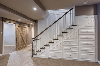 Basement - transitional basement idea in Columbus
