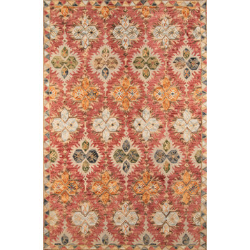 Tangier Hand-Hooked Rug, Red, 5'x8'
