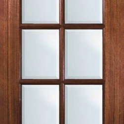 Slab House Patio Single Door 96 Mahogany 1 Panel 8 Lite TDL Glass - Patio Doors