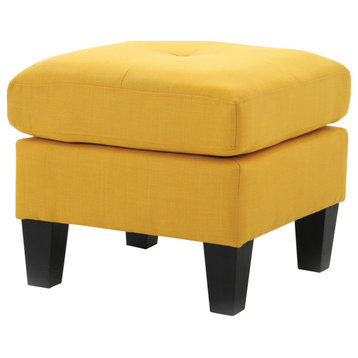 Newbury Yellow Polyester Upholstered Ottoman