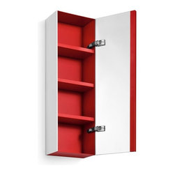WS Bath Collections Ciacole 8050.11 Cabinet with Mirrored Door in Red - Bathroom Cabinets