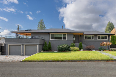 Inspiration for a mid-century modern home design remodel in Vancouver