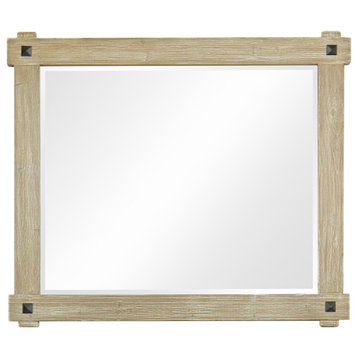Rustic Wood Framed Mirror, 42"