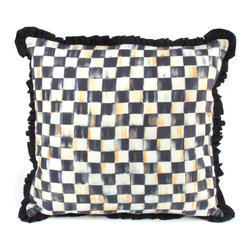 Courtly Check Ruffled Square Pillow | MacKenzie-Childs - Decorative Pillows
