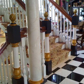 Faux marble and painted staircase