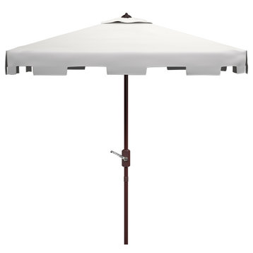 Safavieh Zimmerman 7.5' Square Market Umbrella, White