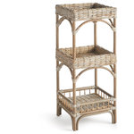 Napa Home & Garden - Isla Etagere - Made of a light, kubu rattan, the Isla Etagere has a casual, comfortable vibe. The woven tray shelves have a raised rim to safely keep towels, bath accessories or whatever you choose to style it with. A stylish accent for powder room, guest room or kitchen.