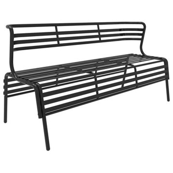 CoGo™ Steel Outdoor/Indoor Bench, Black