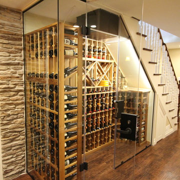 Temperature controlled wine cellar underneath staircase