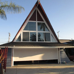 Motorized Power Screen Installed on Garage Door - Products