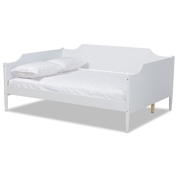 Lachlan Classic Farmhouse Wood Full Daybed, White, No Trundle