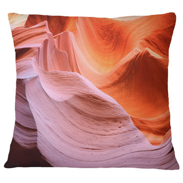 Color Layers in Antelope Canyon Landscape Photography Throw Pillow, 18"x18"