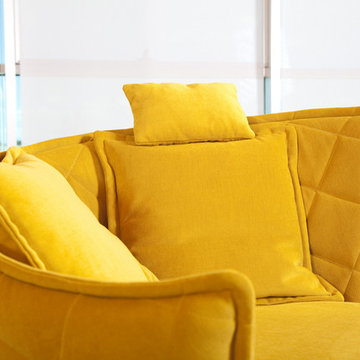 Volta Lounge Accent Chair with Ottoman Coffee Table by Famaliving California